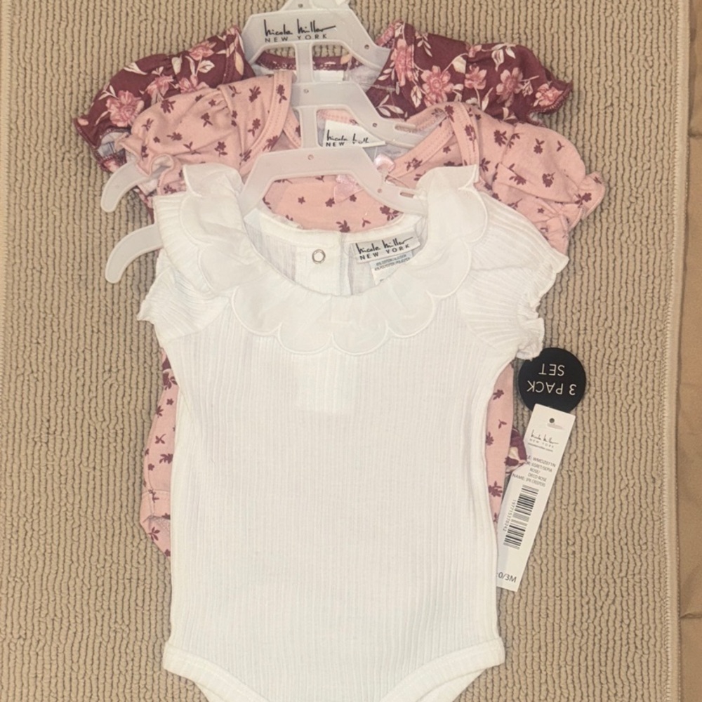 Nicole Miller Assorted 3-Pack Bodysuits